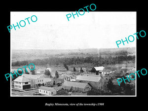 OLD LARGE HISTORIC PHOTO OF BAGLEY MINNESOTA, VIEW OF THE TOWNSHIP c1908