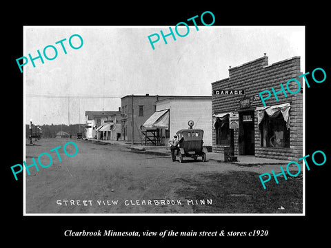 OLD LARGE HISTORIC PHOTO OF CLEARBROOK MINNESOTA, THE MAIN St & STORES c1920 1