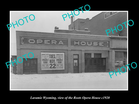 OLD LARGE HISTORIC PHOTO LARAMIE WYOMING, VIEW OF THE ROOTS OPERA HOSE c1920