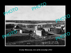 OLD LARGE HISTORIC PHOTO OF CROSBY MINNESOTA, VIEW OF THE TOWNSHIP c1912