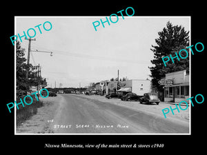 OLD LARGE HISTORIC PHOTO OF NISSWA MINNESOTA, THE MAIN STREET & STORES c1940