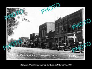 OLD LARGE HISTORIC PHOTO OF WINDOM MINNESOTA, VIEW OF EAST SIDE SQUARE c1925