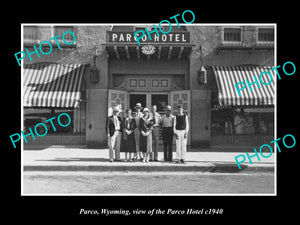 OLD LARGE HISTORIC PHOTO PARCO WYOMING, VIEW OF THE PARCO HOTEL c1940