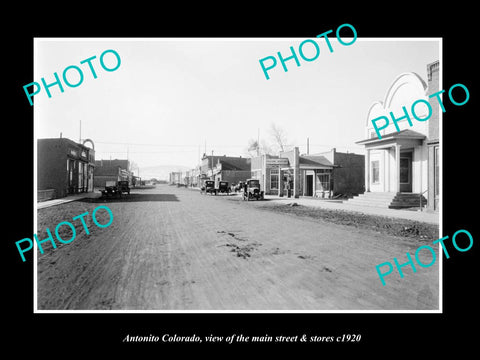 OLD LARGE HISTORIC PHOTO OF ANTONITO COLORADO, THE MAIN STREET OF THE TOWN c1920