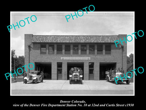 OLD LARGE HISTORIC PHOTO OF DENVER COLORADO, No 10 FIRE DEPARTMENT STATION c1930