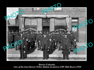 OLD LARGE HISTORIC PHOTO OF DENVER COLORADO, THE EAST DENVER POLICE STATION 1920