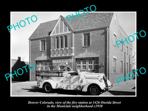 OLD LARGE HISTORIC PHOTO OF DENVER COLORADO, No 14 FIRE DEPARTMENT STATION c1930