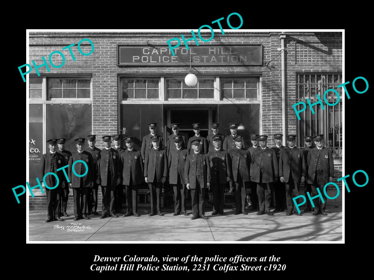 OLD LARGE HISTORIC PHOTO OF DENVER COLORADO, CAPITOL HILL POLICE STATION c1920