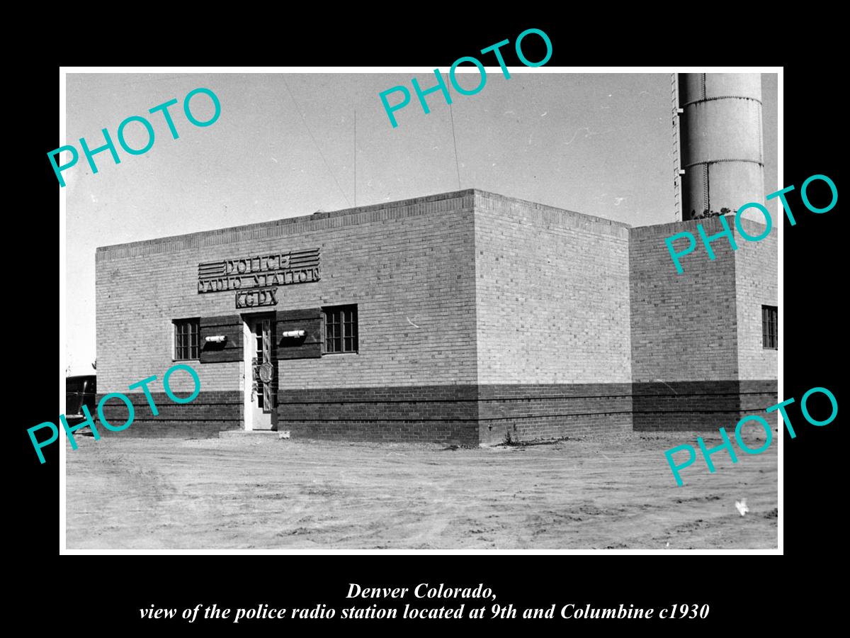 OLD LARGE HISTORIC PHOTO OF DENVER COLORADO, THE POLICE RADIO STATION c1930