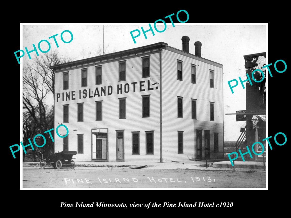 OLD LARGE HISTORIC PHOTO OF PINE ISLAND MINNESOTA, THE PINE ISLAND HOTEL c1920