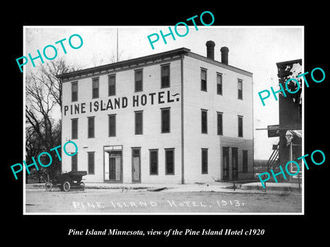 OLD LARGE HISTORIC PHOTO OF PINE ISLAND MINNESOTA, THE PINE ISLAND HOTEL c1920