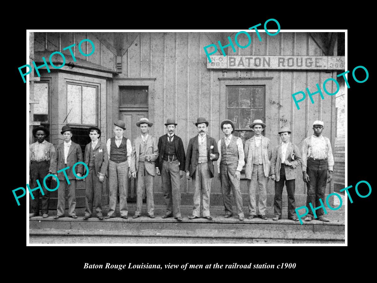 OLD LARGE HISTORIC PHOTO OF BATON ROUGE LOUISIANA, THE RAILROAD STATION c1900