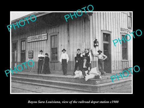 OLD LARGE HISTORIC PHOTO OF BAYOU SARA LOUISIANA, THE RAILROAD STATION c1900 1