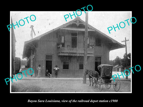 OLD LARGE HISTORIC PHOTO OF BAYOU SARA LOUISIANA, THE RAILROAD STATION c1900 2