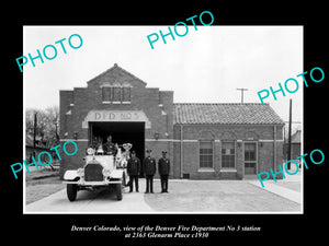 OLD LARGE HISTORIC PHOTO OF DENVER COLORADO, THE No 3 FIRE DEPT STATION c1930