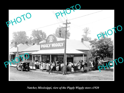 OLD LARGE HISTORIC PHOTO OF NATCHEZ MISSISSIPPI, THE PIGGLY WIGGLY STORE c1920