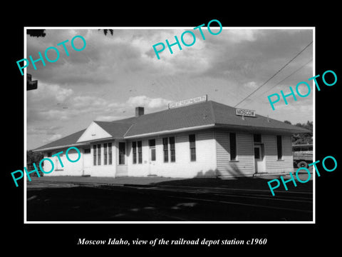 OLD LARGE HISTORIC PHOTO OF MOSCOW IDAHO, THE RAILROAD STATION c1960
