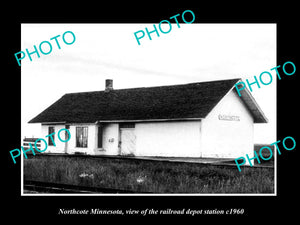 OLD LARGE HISTORIC PHOTO OF NORTHCOTE MINNESOTA, THE RAILROAD STATION c1960