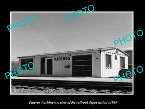 OLD LARGE HISTORIC PHOTO OF PATEROS WASHINGTON, THE RAILROAD STATION c1960