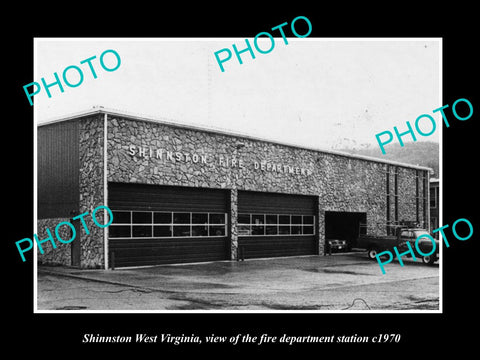 OLD LARGE HISTORIC PHOTO OF SHINNSTON WEST VIRGINIA, THE FIRE DEPT STATION c1970