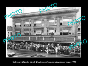 OLD LARGE HISTORIC PHOTO GALESBURG ILLINOIS, THE JOHNSON DEPARTMENT STORE c1920