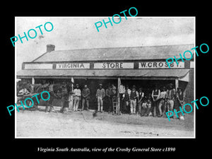 OLD LARGE HISTORIC PHOTO OF VIRGINIA SOUTH AUSTRALIA, THE CROSBY STORE c1890