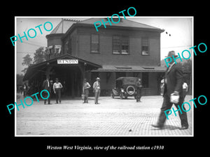 OLD LARGE HISTORIC PHOTO OF WESTON WEST VIRGINIA, THE RAILROAD STATION c1930