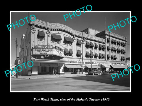 OLD LARGE HISTORIC PHOTO OF FORT WORTH TEXAS, THE MAJESTIC THEATER c1940