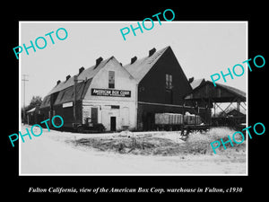 OLD LARGE HISTORIC PHOTO OF FULTON CALIFORNIA, THE AMERICAN BOX Co c1930