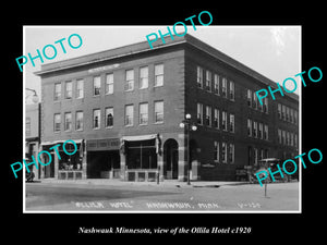 OLD LARGE HISTORIC PHOTO OF NASHWAUK MINNESOTA, VIEW OF THE OLLILA HOTEL c1920