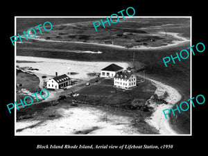 OLD LARGE HISTORIC PHOTO OF BLOCK ISLAND RHODE ISLAND THE LIFEBOAT STATION c1950