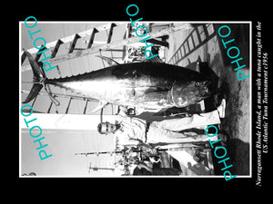 OLD LARGE HISTORIC PHOTO OF NARRAGANSETT RHODE ISLAND, 1956 TUNA TOURNAMENT 1