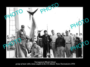 OLD LARGE HISTORIC PHOTO OF NARRAGANSETT RHODE ISLAND, 1956 TUNA TOURNAMENT 2