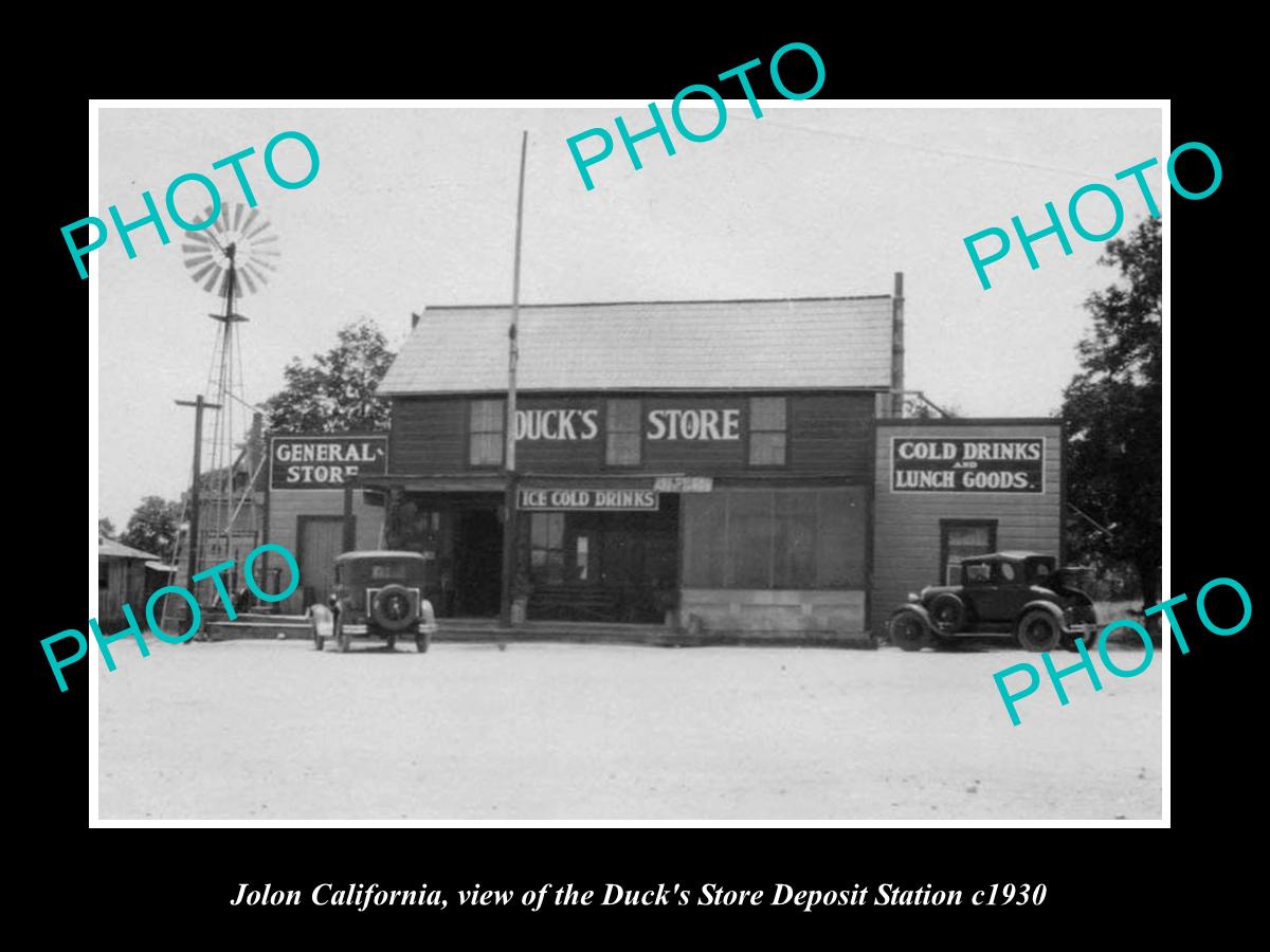 OLD LARGE HISTORIC PHOTO OF JOLON CALIFORNIA, THE DUCK STORE DEPOT c1930