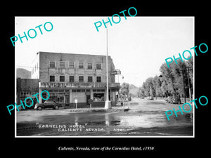 OLD LARGE HISTORIC PHOTO OF CALIENTE NEVADA, VIEW OF THE CORNELIUS HOTEL c1950