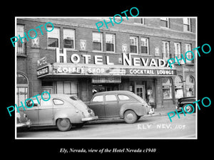 OLD LARGE HISTORIC PHOTO OF ELY NEVADA, VIEW OF THE HOTEL NEVADA c1940