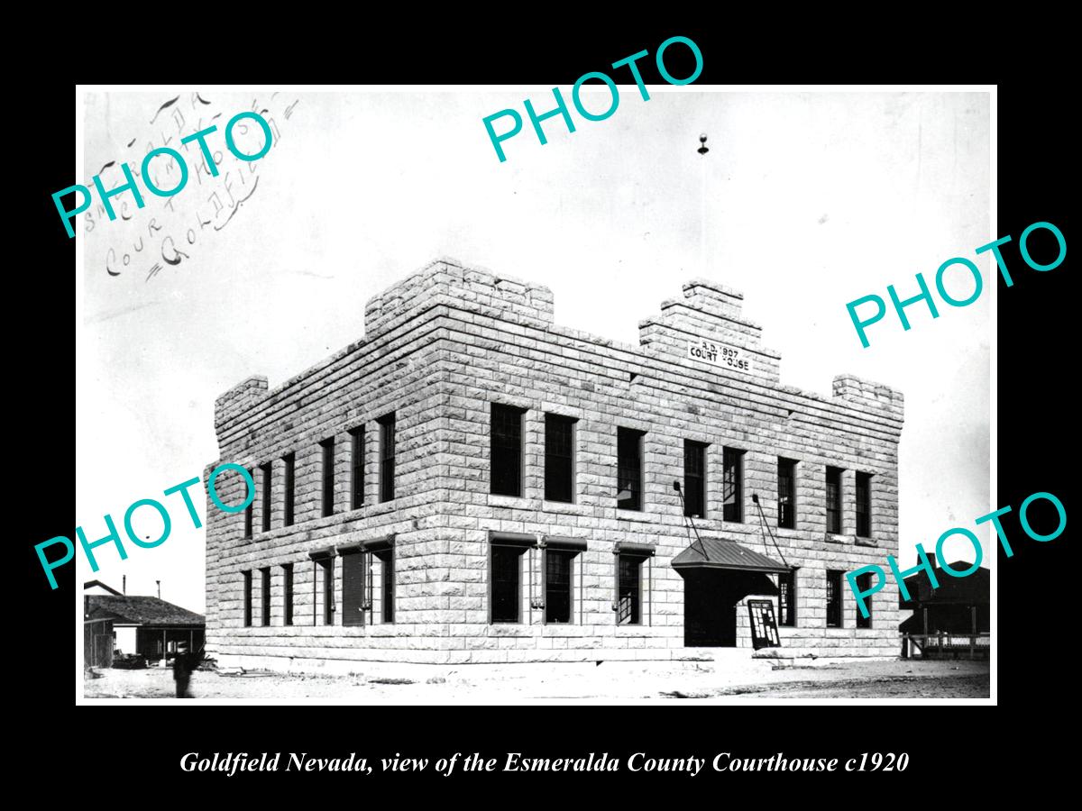 OLD LARGE HISTORIC PHOTO OF GOLDFIELD NEVADA, THE COUNTY COURTHOUSE c1920