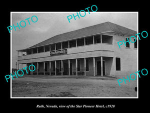 OLD LARGE HISTORIC PHOTO OF RUTH NEVADA, VIEW OF THE STAR PIONEER HOTEL c1920