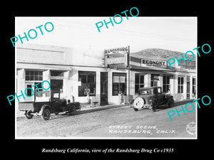 OLD LARGE HISTORIC PHOTO RANDSBURG CALIFORNIA, THE RANDSBURG DRUG Co STORE c1935