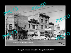 OLD LARGE HISTORIC PHOTO OF TONOPAH NEVADA, VIEW OF THE TONOPAH CLUB c1950