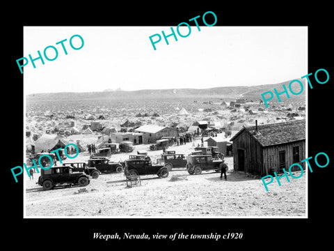 OLD LARGE HISTORIC PHOTO OF WEEPAH NEVADA, VIEW OF THE TOWNSHIP c1920