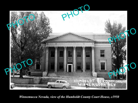 OLD LARGE HISTORIC PHOTO OF WINNEMUCCA NEVADA, THE COUNTY COURT HOUSE c1950