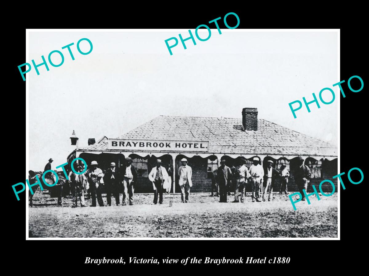 OLD LARGE HISTORIC PHOTO OF BRAYBROOK VICTORIA, VIEW OF THE BRAYBROOK HOTEL 1880