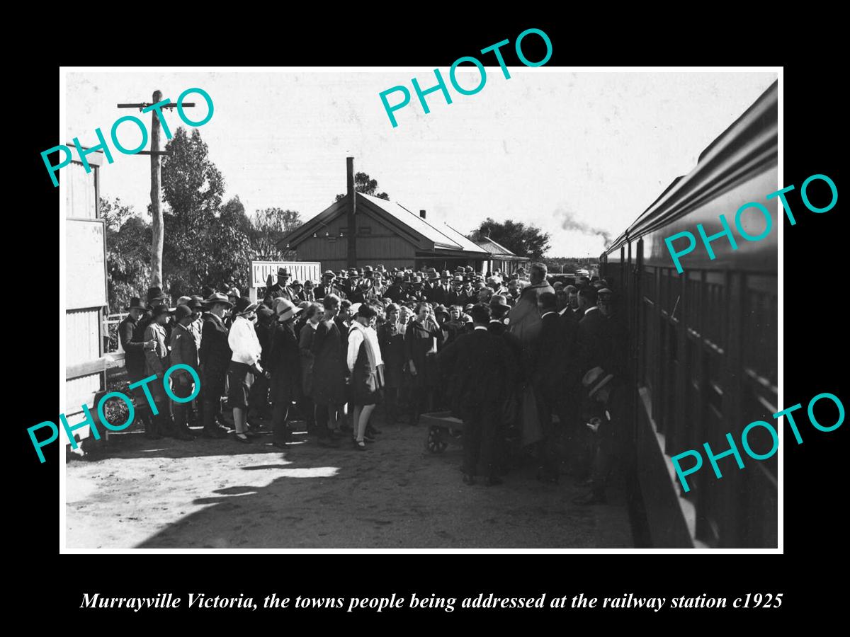 OLD LARGE HISTORIC PHOTO OF MURRAYVILLE VICTORIA, AT THE RAILWAY STATION c1925