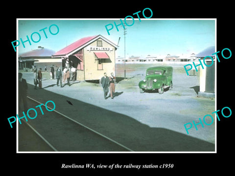 OLD LARGE HISTORIC PHOTO OF RAWLINNA WEST AUSTRALIA, THE RAILWAY STATION c1950