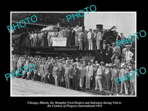 OLD LARGE HISTORIC PHOTO OF MEMPHIS TENNESSEE, THE FORD MOTOR DEALERS 1934