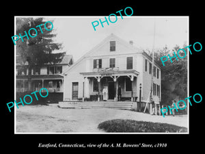 OLD LARGE HISTORIC PHOTO OF EASTFORD CONNECTICUT, THE BOWENS MEAT MARKET c1910