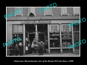 OLD LARGE HISTORIC PHOTO OF GLOUCESTER MASSACHUSETTS, BOSTON 99 CENT STORE c1890