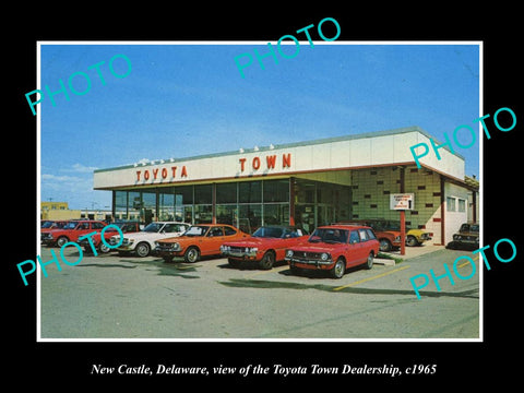 OLD LARGE HISTORIC PHOTO OF NEW CASTLE DELAWARE, THE TOYOTA CAR DEALERSHIP c1965