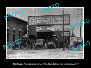 OLD LARGE HISTORIC PHOTO OF PITTSBURGH PENNSYLVANIA THE ATLAS AUTOMOBILE Co 1910